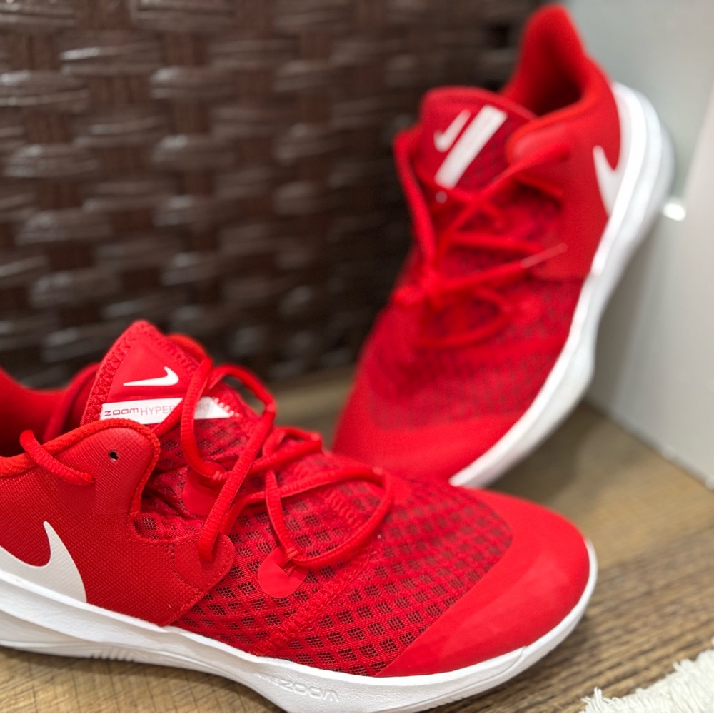 Nike Red Mesh Sneakers Lightweight Athletic Design